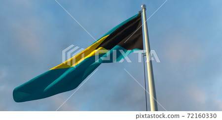 3d rendering of the national flag of the Bahama 3d rendering of the national flag of the Bahama 72160330