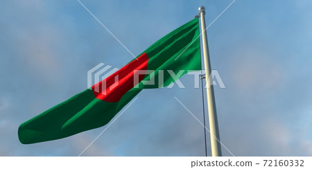 3d rendering of the national flag of the Bangladesh 3d rendering of the national flag of the Bangladesh 72160332