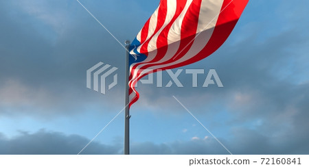 3d rendering of the national flag of the Liberia 72160841