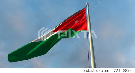 3d rendering of the national flag of the Jordan 72160855