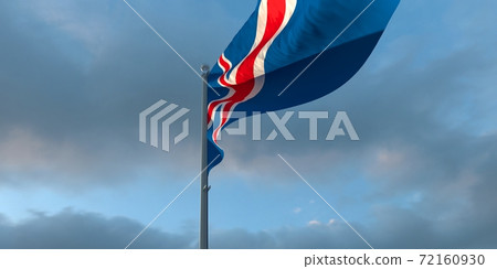 3d rendering of the national flag of the Iceland 72160930