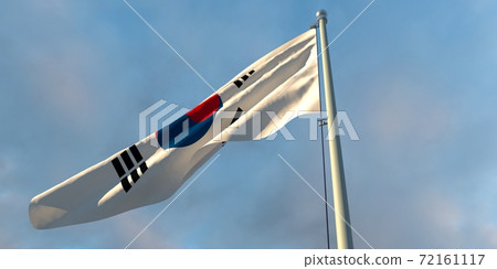 3d rendering of the national flag of the South Korea 3d rendering of the national flag of the South Korea 72161117