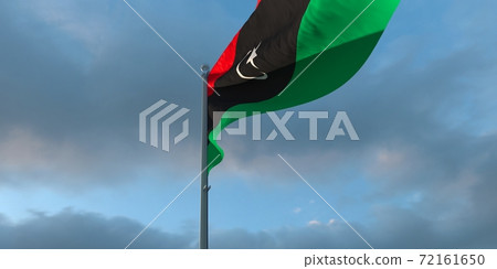 3d rendering of the national flag of the Libya 3d rendering of the national flag of the Libya 72161650