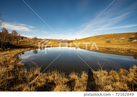 Small Pond for Cows on Lessinia Plateau - Veneto Italy Small Pond for Cows on Lessinia Plateau - Veneto Italy 72162849