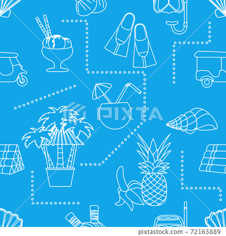 Vector Travel Seamless pattern Summer rest Holiday Vector Travel Seamless pattern Summer rest Holiday 72163889