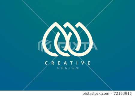 Minimalist Abstract Shaped Water Drop Logo Stock Illustration