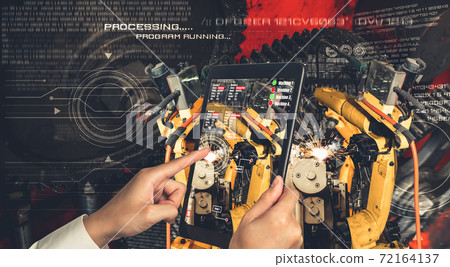 Engineer controls robotic arms by augmented reality industry technology 72164137