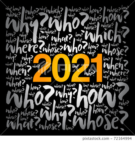 2021 year problem questions word cloud, business concept 72164994