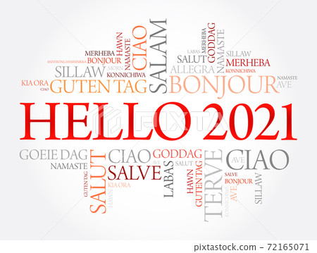 Hello 2021 word cloud in different languages of the world 72165071