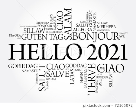 Hello 2021 word cloud in different languages of the world 72165072