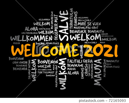 WELCOME 2021 word cloud in different languages concept 72165093