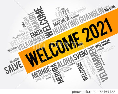 WELCOME 2021 word cloud in different languages concept 72165122
