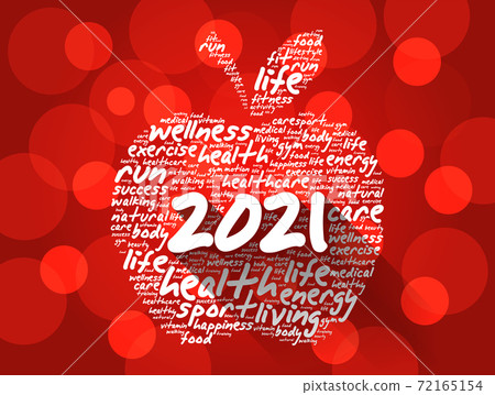 2021 apple word cloud collage, health concept background 72165154