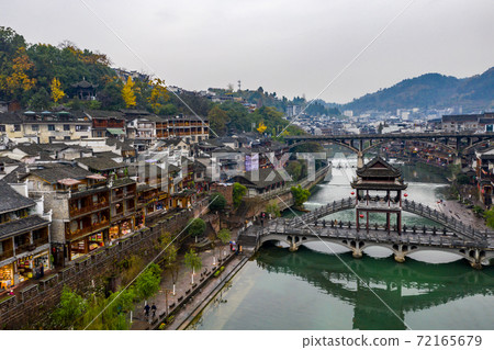 Famous tourist attraction in beautiful Fenghuang ancient town in China Famous tourist attraction in beautiful Fenghuang ancient town in China 72165679