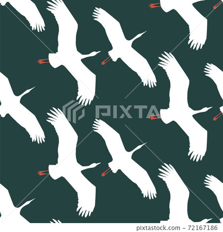 Flying cranes seamless pattern 72167186