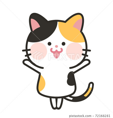 Banzai cat illustration character calico cat 72168281