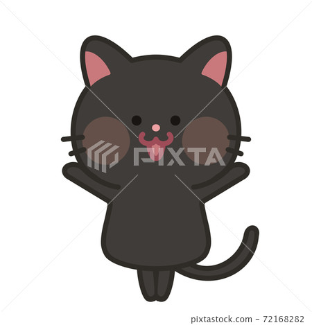 Banzai cat illustration character black cat - Stock Illustration ...