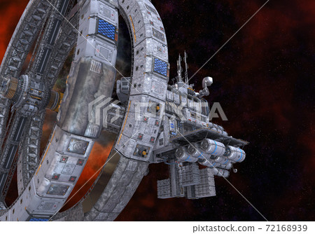 Future space station in deep space 3d illustration Future space station in deep space 3d illustration 72168939