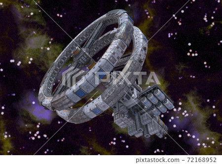 Future space station in deep space 3d illustration 72168952