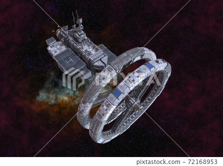 Future space station in deep space 3d illustration 72168953