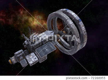 Future space station in deep space 3d illustration 72168955