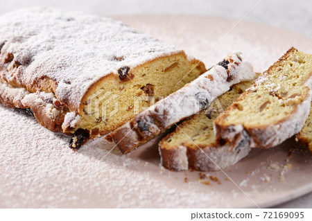 Traditional Christmas stollen dessert 72169095