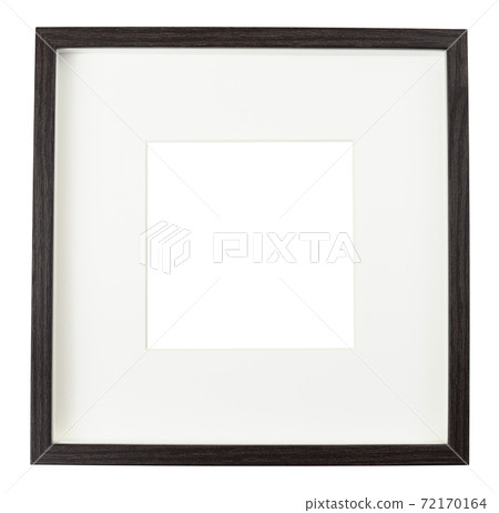 Dark brown wooden squar frame with white passe-partout isolated on white background Dark brown wooden squar frame with white passe-partout isolated on white background 72170164