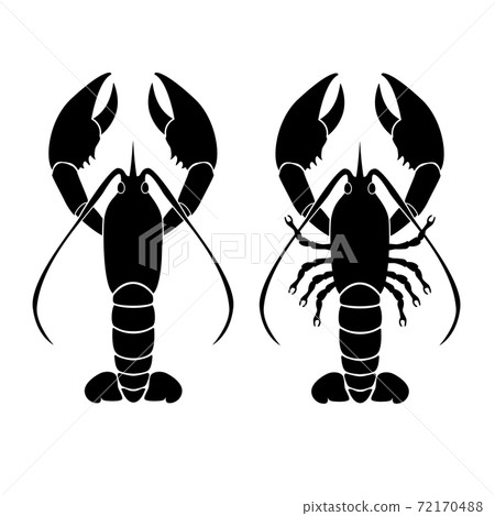 龍蝦蝦簡單剪影插圖集 龍蝦蝦簡單剪影插圖集 72170488