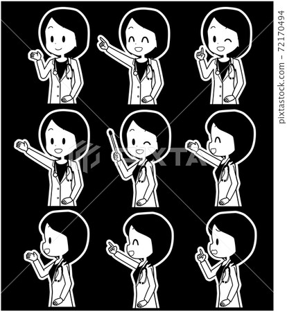 Female doctor facial expression set Female doctor facial expression set 72170494