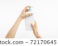 Hand sanitizer, liquid antimicrobial gel, germ protection or antibacterial hygiene, on white background 72170645