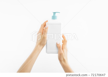 Hand sanitizer, liquid antimicrobial gel, germ protection or antibacterial hygiene, on white background Hand sanitizer, liquid antimicrobial gel, germ protection or antibacterial hygiene, on white background 72170647