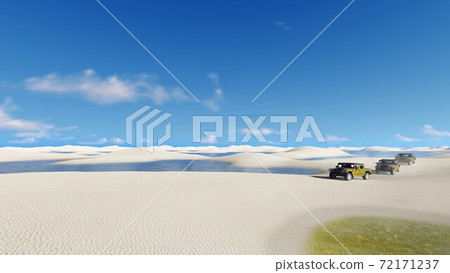 Off-road vehicles ride in Brazil desert at daytime 72171237