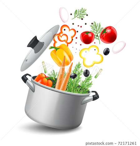 Casserole With Vegetables Illustration Casserole With Vegetables Illustration 72171261