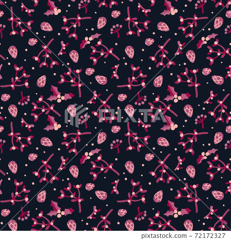 Decorative vector seamless pattern with Christmas and New Year decoration. 72172327