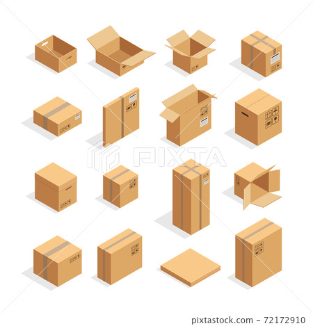 Isometric Packaging Boxes Set Isometric Packaging Boxes Set 72172910