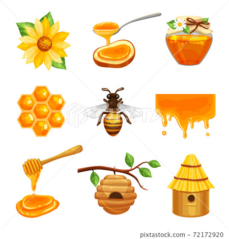 Honey Isolated Icon Set Honey Isolated Icon Set 72172920