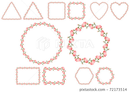 Wedding invitation template with pink flower wreath for celebration design Wedding invitation template with pink flower wreath for celebration design 72173514