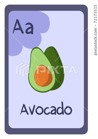 ABC flashcard letter A for avocado 72173515