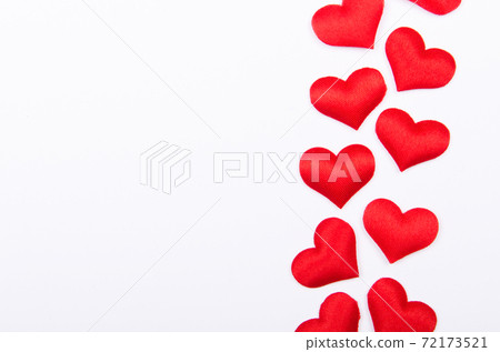 Nice red hearts on white background 72173521