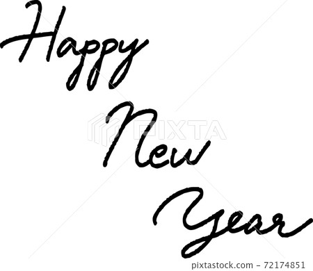 Happy New Year handwritten lettering Happy New Year handwritten lettering 72174851