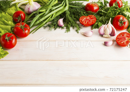 Fresh vegetables background copy space Fresh vegetables background copy space 72175247