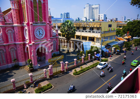 Pink church Tan Dinh church [Vietnam image] 72175363