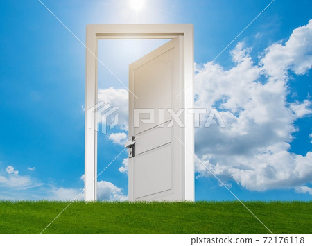 Door into future in opportunities concept 72176118