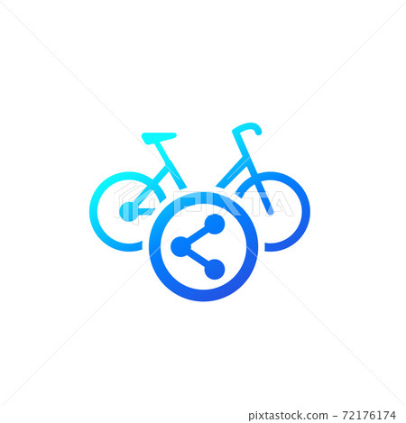 bike sharing icon on white bike sharing icon on white 72176174