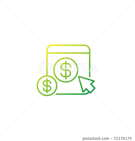 ppc, pay per click, thin line icon 72176175