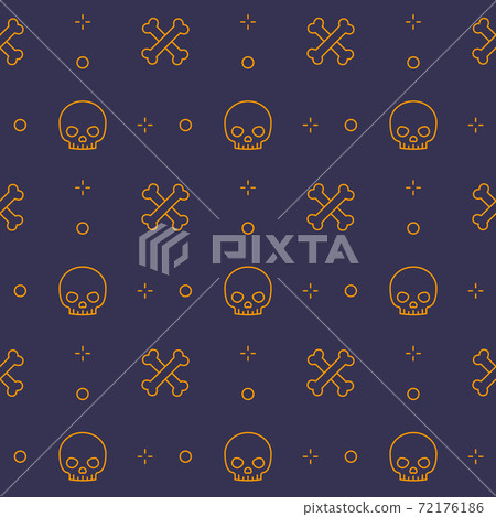 pattern with skull and bones, seamless background - Stock Illustration ...