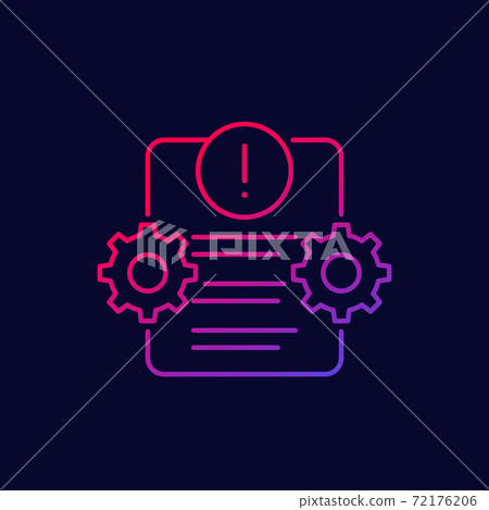 Error report, failed test vector linear icon 72176206
