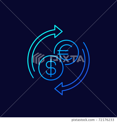 dollar to euro exchange linear icon 72176233