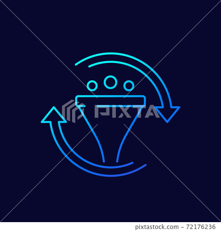 filtering and conversion thin line icon filtering and conversion thin line icon 72176236
