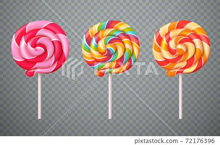 Realistic Lollipops Transparent Background Set Realistic Lollipops Transparent Background Set 72176396